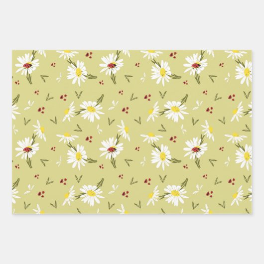 Daisies en Ladybugs-pakpapier Inpakpapier Vel (Voorkant)