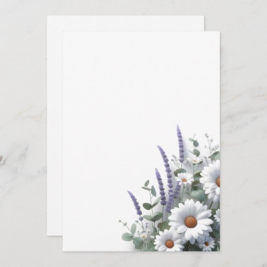 Daisies en Lavendel Kaart (Voorkant / Achterkant)