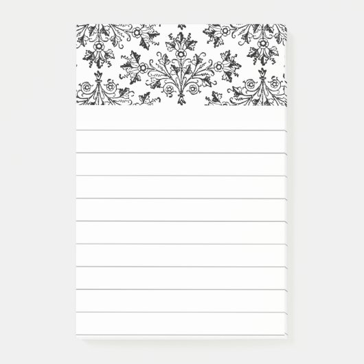 Daisies en Leaves Floral Art Linige Stickies Post-it® Notes (Voorkant)