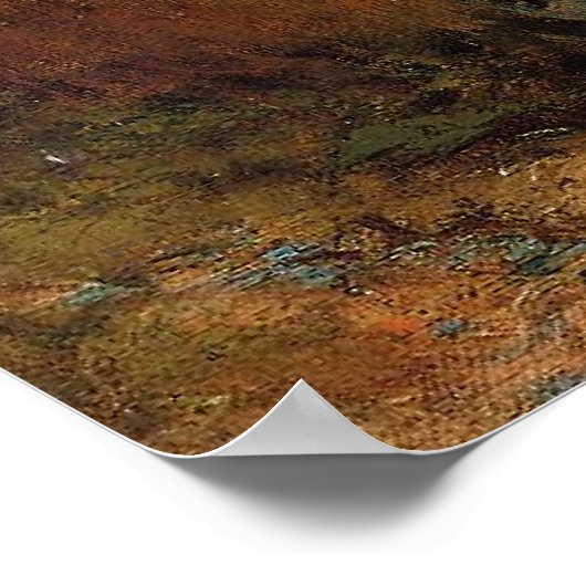 Daisies en pioenen in blauwe vaas poster (Hoek)