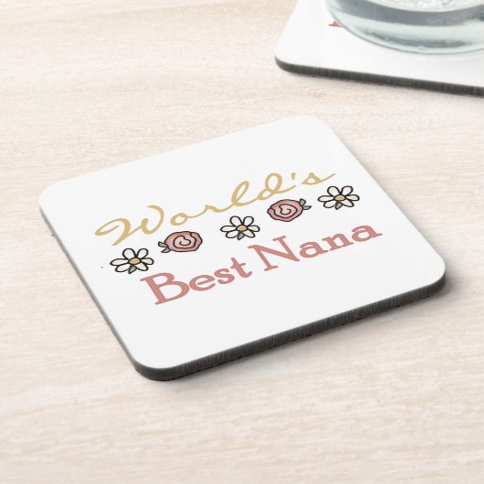 Daisies en Rozen Beste Nana Cadeaus Onderzetter (Linkerzijde)