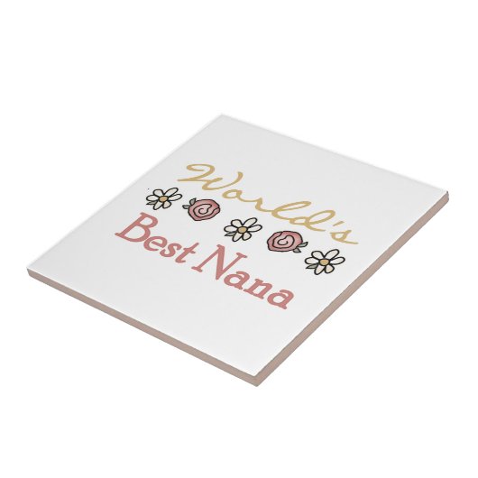 Daisies en Rozen Beste Nana Cadeaus Tegeltje (Zijkant)