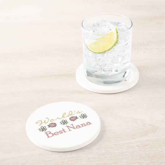 Daisies en Rozen Beste Nana Cadeaus Zandsteen Onderzetter (Zijkant)
