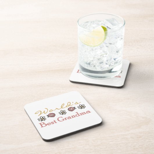Daisies en Rozen 's werelds beste oma cadeaus Drankjes Onderzetter (Rechterzijde)