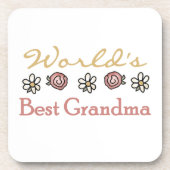 Daisies en Rozen 's werelds beste oma cadeaus Drankjes Onderzetter (Voorkant)