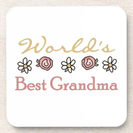 Daisies en Rozen 's werelds beste oma cadeaus Drankjes Onderzetter (Voorkant)