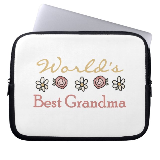 Daisies en Rozen 's werelds beste oma cadeaus Laptop Sleeve (Voorkant)