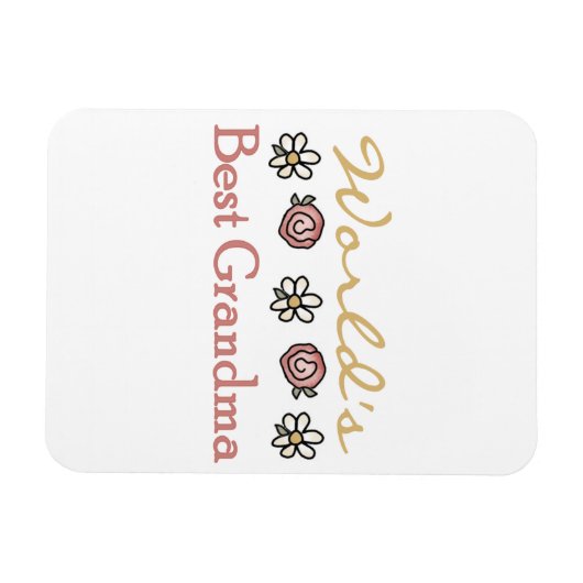 Daisies en Rozen 's werelds beste oma cadeaus Magneet (Horizontaal)