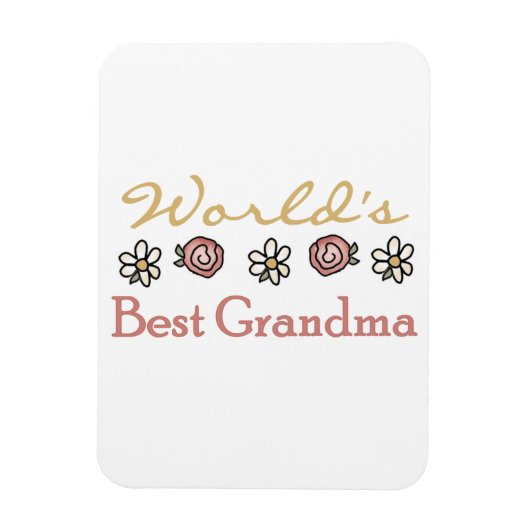 Daisies en Rozen 's werelds beste oma cadeaus Magneet (Verticaal)