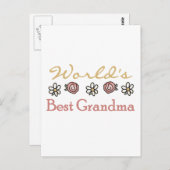 Daisies en Rozen Wereld Beste Oma Briefkaart (Voorkant / Achterkant)