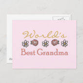 Daisies en Rozen Wereld Beste Oma Briefkaart (Voorkant / Achterkant)