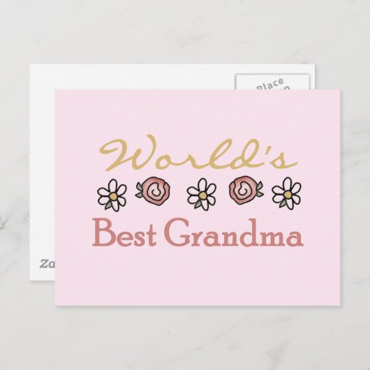 Daisies en Rozen Wereld Beste Oma Briefkaart (Voorkant / Achterkant)