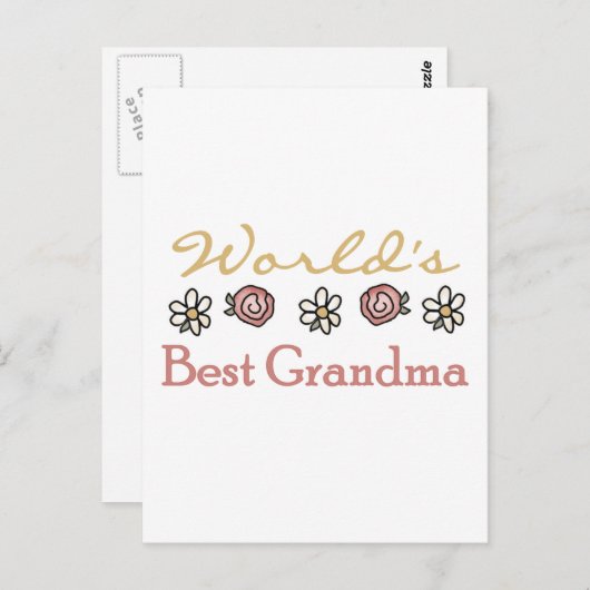 Daisies en Rozen Wereld Beste Oma Briefkaart (Voorkant / Achterkant)