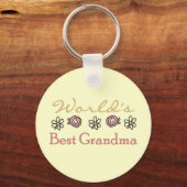 Daisies en Rozen Wereld Beste Oma Sleutelhanger (Voorkant)