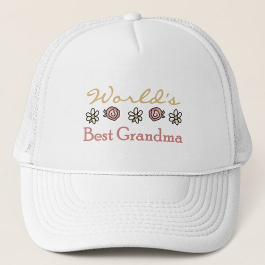 Daisies en Rozen Wereld Beste Oma Trucker Pet (Voorkant)