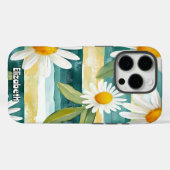 Daisies en schilderachtige strepen Case-Mate iPhone case (Achterkant (horizontaal))