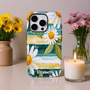 Daisies en schilderachtige strepen iPhone 16 pro hoesje