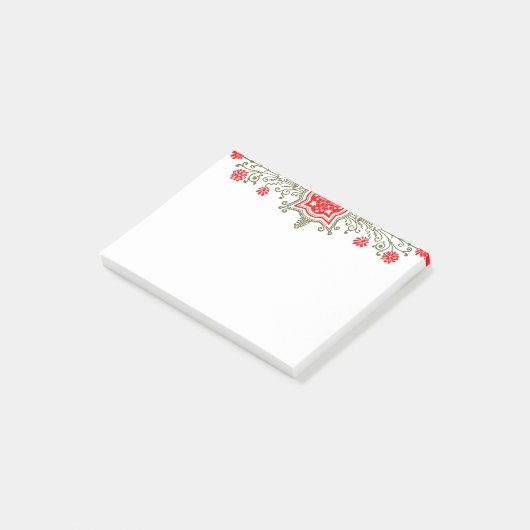 Daisies en Shield Red Gold Floral Art Stickies Post-it® Notes (Schuin)