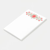 Daisies en Shield Red Gold Floral Art Stickies Post-it® Notes (Schuin)