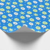Daisies en sterren cadeaupapier (Hoek)