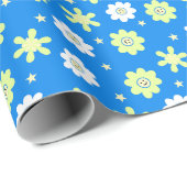 Daisies en sterren cadeaupapier (Rol Hoek)