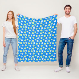 Daisies en sterren fleece deken