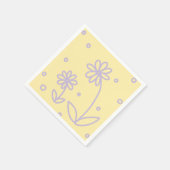 Daisies en Stippen 2 - Pastel Geel en Paarse Servet (Hoek)