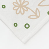 Daisies en Stippen 2 - Wit, Zand en Palmgroen Fleece Deken (Hoek)