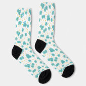 Daisies en Stippen - Turquoise en Geel Sokken (Rechts)