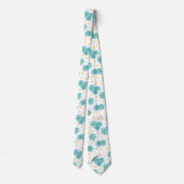 Daisies en Stippen - Turquoise en Geel Stropdas (Achterkant)