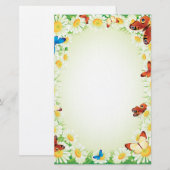 Daisies en vlinders Bloemenplantage Briefpapier (Voorkant / Achterkant)