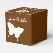 Daisies en Vlinders in Chocolade Favor Box Bedankdoosjes (Voorkant Zijde)
