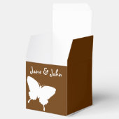 Daisies en Vlinders in Chocolade Favor Box Bedankdoosjes (Geopend)