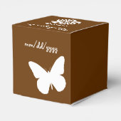 Daisies en Vlinders in Chocolade Favor Box Bedankdoosjes (Achterkant)