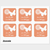 Daisies en Vlinders in Koraal Sticker (Vel)