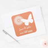 Daisies en Vlinders in Koraal Sticker (Envelop)