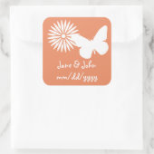 Daisies en Vlinders in Koraal Sticker (Tas)