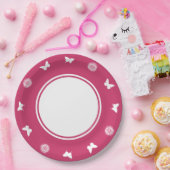Daisies en Vlinders in Raspberry Paper Bord (Feest)
