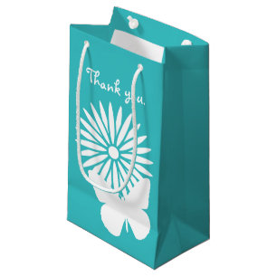 Daisies en Vlinders in Turquoise Gift Bag Klein Cadeauzakje
