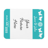 Daisies en Vlinders in Turquoise Magnet Magneet (Horizontaal)