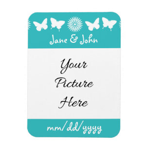 Daisies en Vlinders in Turquoise Magnet Magneet
