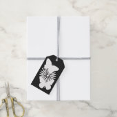 Daisies en Vlinders in Zwart Cadeau Label Cadeaulabel (Met Touw)