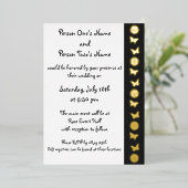 Daisies en Vlinders in Zwarte Folie Uitnodiging (Staand Voorkant)