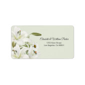Daisies en White Lilies Light Green Background Etiket (Voorkant)