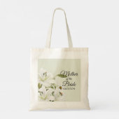 Daisies en White Lilies Light Green Background Tote Bag (Achterkant)