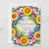 Daisies en Wildflowers Meisje Baby shower Kaart (Voorkant)