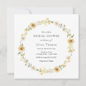 Daisies en Zonnebloemen Bruidsdouche Uitnodiging (Voorkant)