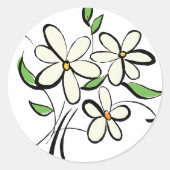 Daisies Envelope Seals Ronde Sticker (Voorkant)