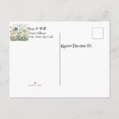 Daisies & Faded Denim Rustic Bewaar onze datum Aankondigingskaart (Achterkant)