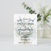 Daisies & Faded Denim Rustic Bewaar onze datum Aankondigingskaart (Staand voorkant)